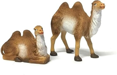 Generico Coppia di cammelli in plastica per presepe (8 CM)