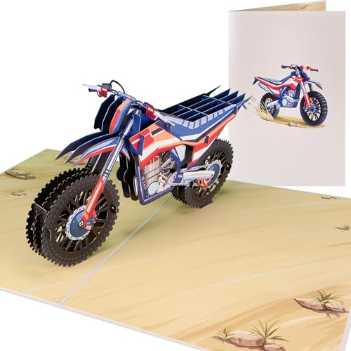 Sweetpopup® 3D Pop-Up Karte Motorrad – Geburtstagskarte für Biker | 3D Motorradmotiv mit Umschlag – für Geburtstag, Führerschein, Motorradtour, Roadtrip und Motorradfans