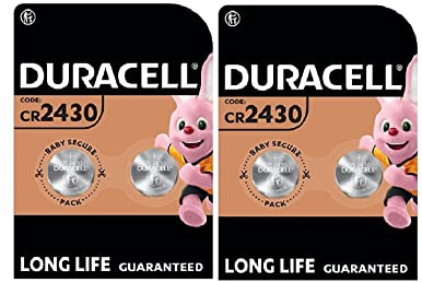 4 x Duracell CR 2430 Lithium (2 Blister mit 2 Batterien) 4 Batterien