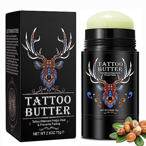 Tattoo Balm & Aftercare Cream 75g (2.6oz) – Natural Tattoo Healing Ointment for New & Old Tattoos, Color Enhancement & Moisturizing Lotion