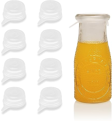 Extra Small Silicone Stretch Lids 1.6 Inch Reusable Silicone Jar Cover to Fit 1.6 Inch to 1.9 Inch Small Jars,Cans,Bottles 8 Pack