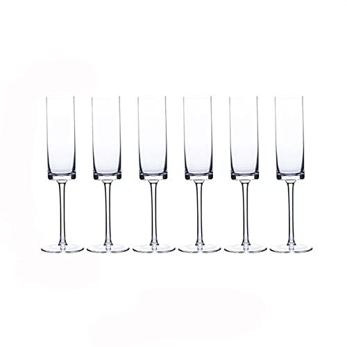 BinOxy Coupe a Champagne Lot de 6 Verres à Champagne en Cristal de Haute qualité for flûte à Champagne de Luxe 180 ML for Mariage, Anniversaire, Noël Verres à Champagne (Color : A)