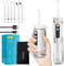 Frohsun Retractable Water Dental Flosser Cordless Oral Irrigator for Dental&Oral Health 5 Pressure Modes for Kids&Adults 6 Tips IPX7 Waterproof Low Noise Rechargeable Dental Flosser for Home&Travel