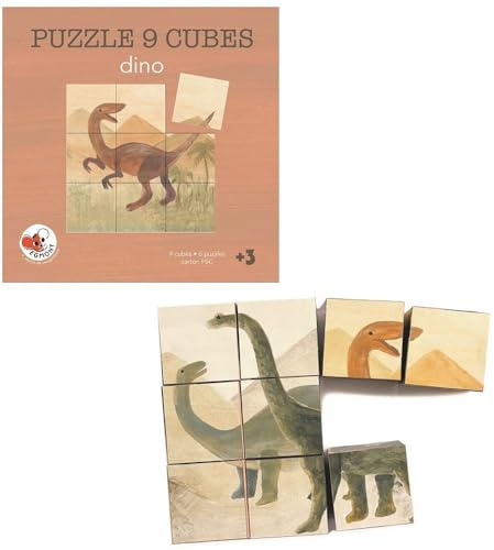 Egmont Toys Dinosaurier-Würfelpuzzle aus Holz