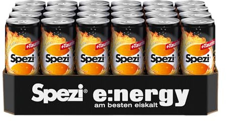 Spezi Energy Dose (24 x 0,33 l) Energy Drink mit Cola & Orangen Geschmack mit Koffein und Vitaminen
