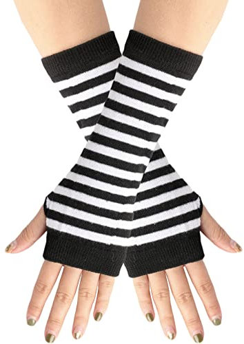 Fulidngzg Fingerlose Handschuhe Damen Thermo Touchscreen Stulpen Arm Winterhandschuhe Warm Y2K Armstulpen Pulswärmer Schwarz Winter Teenager Mädchen Handstulpen