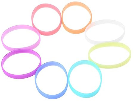 Happyyami 8pezzi Braccialetti Silicone Colorato Maniche Personalizzabili Per Sport e Scuole Confortevoli e Resistenti Per Adulti