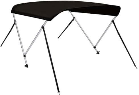 Auvent bimini à 2 arceaux noir 150x120x110 cm