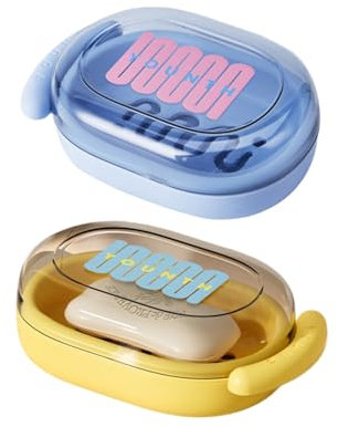 AzureRay Boîte à Savon Voyage Portable, Rectangulaire, en Polypropylène (PP) et Élastomère Thermoplastique (TPE), Couvercle Étanche, 2 Pièces, Blanc, Pour Voyages et Plein Air