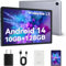 FECLYDET Tablet 10 Pulgadas, Android 14 Octa-Core con 10GB RAM+128GB ROM(1TB TF), Widevine L1,Bluetooth 5.0, Cámara Dual, 5000mAh, WiFi6 (Gris)