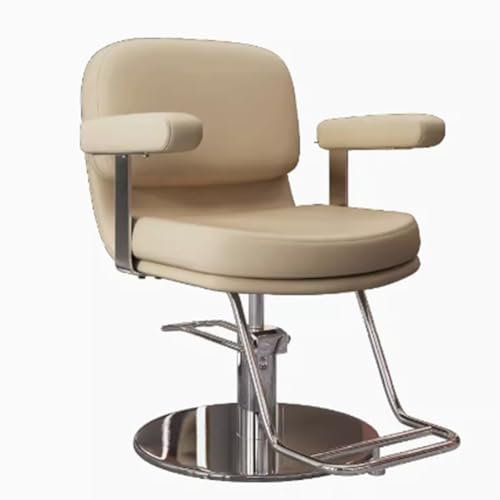 Llchaensc Professioneller Friseurstuhl Mit 360° Drehung Und Hydraulischer Pumpe, Barberstuhl Höhenverstellbar, Kapazität 150 Kg Frisörstuhl Für SPA Schönheit,Grau,F