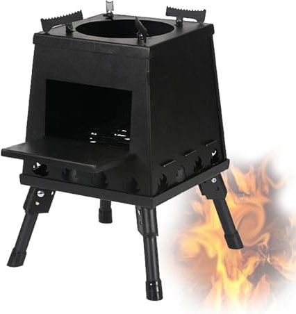 Wood Burning Stove, Portable Carbon Steel Stove,folding Hot Tent for Outdoor Cooking and Heating, Camping Wood, Hiking,camp Stoves,camping Wood Stove Campfire Cooking Foldable Lightweight (Small)