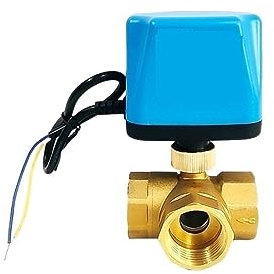 Elektrischer Kugelhahn aus Messing, 1/2 Zoll, 3/4 Zoll, 1 Zoll, 1-1/4 Zoll, 1-1/2 Zoll, zwei Leitungen, drei Wege, normalerweise geschlossen, normalerweise offen, Schaltventil for Wasser(3/4,24_NORMA