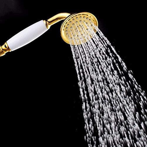 Handbrause, Duschköpfe, Handbrause Aus Messing, Gold, Badezimmer-Handbrause, Sprühgerät Mit Luxuriöser, Abgerundeter Wannen-Duscharmatur Aus Keramik