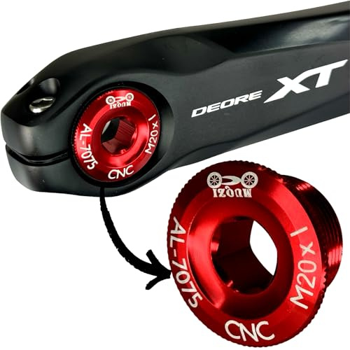 F26 SL M20 x 1 Tuning, manivelle de vélo, convient pour VTT & Road Hollowtech II manivelles I Deore I SLX I XT I XTR I 105 I Ultegra I Dura Ace (rouge)