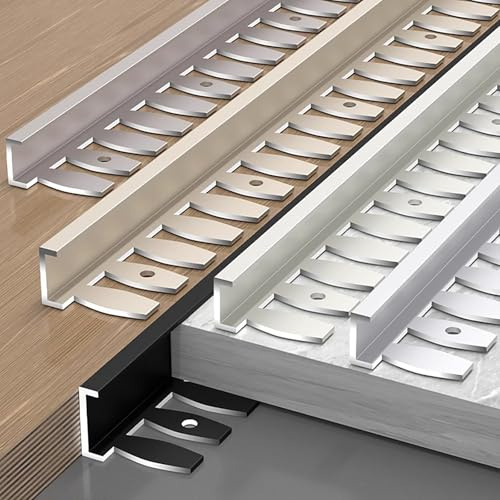 Raouoae Hochwertiges Biegbares Abschlussprofil 135cm 2 Stück C-Form Profil Aluminium Eloxiert Treppenkantenprofil Einfassprofil Optimal Für Den Innenausbau(Weiß,Hoch: 8.6mm)