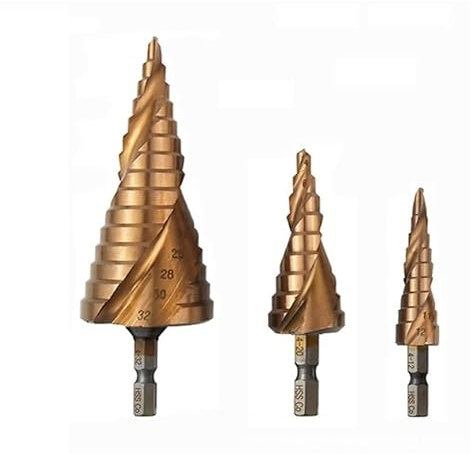 1/3 pièces HSS M35 alliage de Cobalt foret étagé tige triangulaire tige hexagonale trou en acier inoxydable spécial 4-12/4-20/4-32mm(4-12 20 32mm 3)