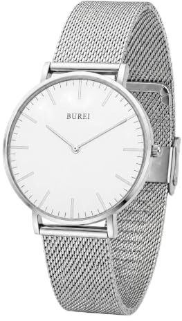 BUREI Ultradünne Damenuhr Minimalistisches Japanisches Klassisch delstahl Armbanduhr Damen Geschenke für Frauen