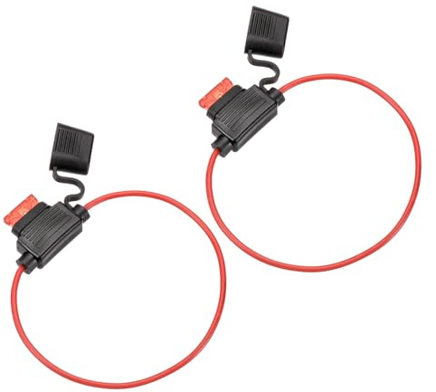 DMiotech 2 Pcs Portafusibile Inline DC 32V 16 AWG Portafusibile A Lame Impermeabile 10A Per Auto, Barche, Camion, Moto Rosso