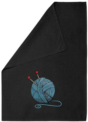 Azeeda 'Knitting Wool' Black Cotton Tea Towel/Dish Cloth (TW00044213)