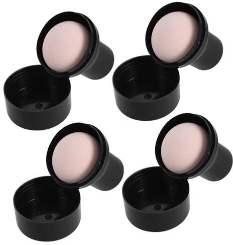 TOPPERFUN Mushroom Shape Makeup Powder Puff 4pcs Set for Wet and Dry Use with Handle and Storage Box Skin Tone Cosmetic Sponge Applicators for Women and Girls Face Makeup