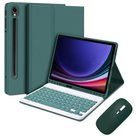 Custodia con tastiera per Samsung Galaxy Tab A8 10.5 2022 SM-X200/X205/X207 con mouse, custodia sottile per tablet con tastiera Bluetooth, tastiera staccabile con supporto per S Pen