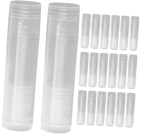 HEALEEP Nachfüllbare Portable 100 Stück Lippenbalsam Tuben Lippenpflegebehälter aus Transparentem Pp mit Humanisiertem Säulendesign für Selbstgemacht Lipgloss und Lippenstift