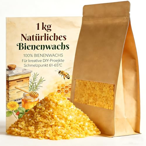 ZALASUNG Bivax bio för kosmetika, rent bivaxpastiller 1 kg för ljus, kosmetiska produkter, tvålar, bivaxdukar, trähudvård, läppbalsam