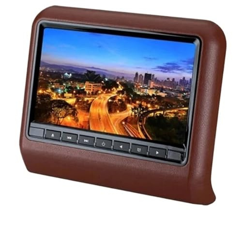 9 Zoll Autositzlehne Kopfstütze LCD-Display Mp3/mp4 Multimedia-Player Gaming FM-Transmitter Fernbedienung DVD-Player-Monitor(AV*1+DVD*1 Brown)