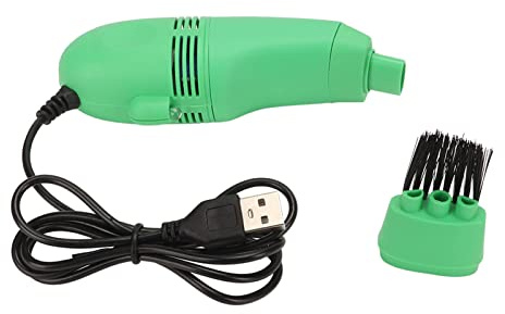 Picysa Mini raccoglitore di polvere di unghie, aspirapolvere desktop, robot portatile, piccolo aspirapolvere USB con spazzola e lampa per piccoli oggetti, briciole, fiocchi (verde)