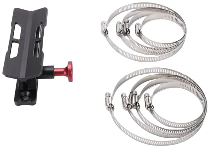 ACOGEDO Fire Extinguisher Mount, Adjustable Aluminum Alloy Holder with 4 Metal Clamps for Roll Bars, Secure Easy Installation No Drilling Needed for JK JL UTV (Black)