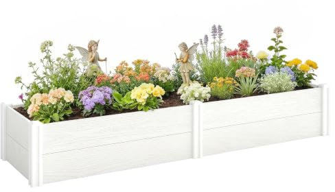 Outsunny Letto rialzato in plastica a incastro DIY 197x54x33cm