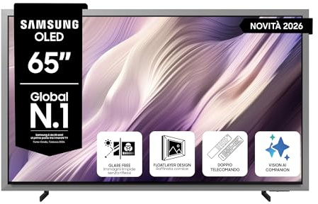 Samsung Smart TV 65 QE65S99HAEXZT OLED 4K Glare Free, HDR 10+, Motion Xcelerator 165Hz, Dolby Atmos, Gaming Hub, G-Sync, Voice Control with AI(VAC), Alexa Built-in, PACCHETTO INTRATTENIMENTO, 2026