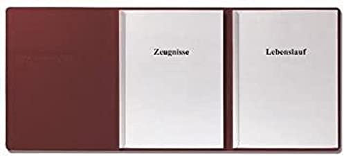Herlitz 10657971 Karton-Bewerbungsmappe A4 3 teilig RC-Karton bordeaux 5er Packung