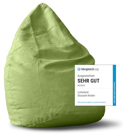 Lumaland Sitzsack Luxury XL Plus 85x65cm | Microvelours Beanbag mit extra weichem & robustem Stoff | Für Erwachsene & Kinder| Ideal geeignet für Kinderzimmer | Sessel & Stuhl Bean Bag [Grün]