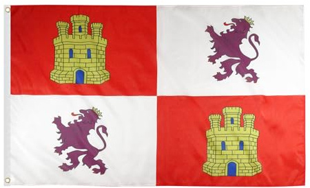 AZ FLAG Bandiera Castiglia e León 150x90 cm Poliestere 100D 2 Occhielli | Uso interno ed esterno bandiera decorativa della Castiglia e León Castilla y León doppie cuciture e bordi rinforzati