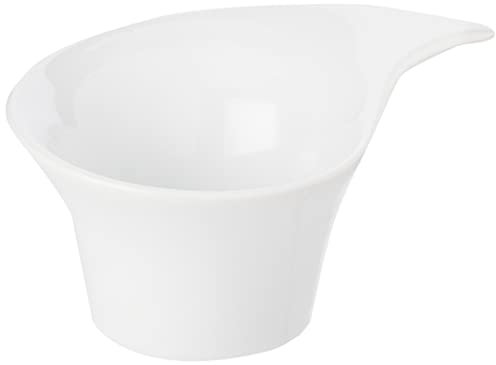 Viejo Valle BOW 0001 Moonlight Swirl Ramekin - Set of 6 - White Porcelain Sauce Pots and Dip Dishes, 1.7oz / 50ml