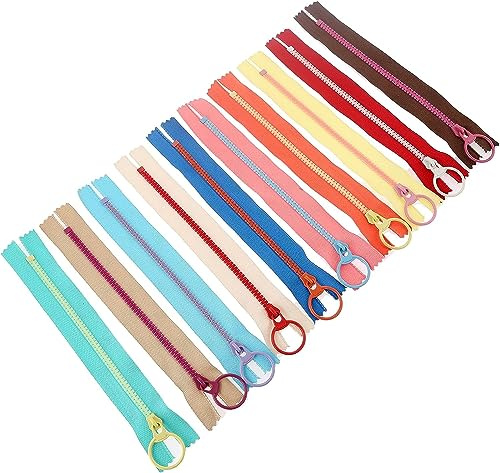 Harz Reißverschlüsse ,Multicolor Reißverschluss mit Metall Zugring für Nähen DIY Kleidung, 40mm, 10 Stk