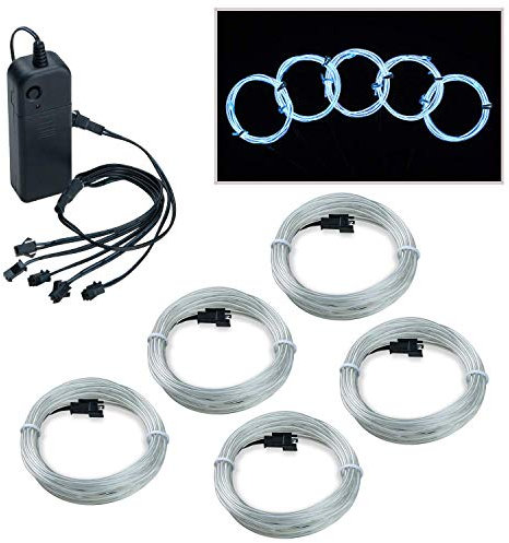 COVVY Guirlande Lumineuse LED, 5 * 1 M Neon Flexible Lumineux Décoration à piles pour Fête/Noël/Anniversaire/Soirée/Mariage, 3 Modes Éclairage avec télécommande