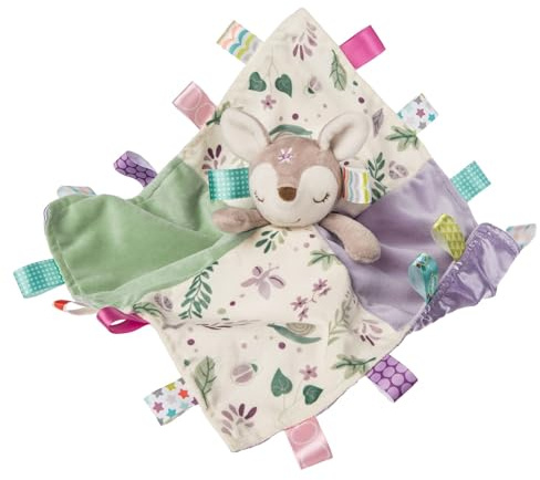 Taggies Soothing Sensory Stuffed Animal Security Blanket, Flora Fawn, 13 x 13-Inches