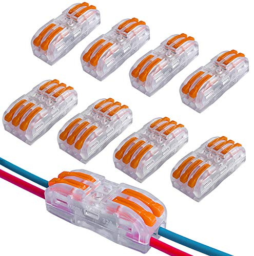 QitinDasen 30Pcs KV212 / KV313 Leva-Dado Cavo Connettori Set, Bilaterale Trasparente Connettore Conduttore Compatto, Morsettiera Cavo Connettore Molla Rapido