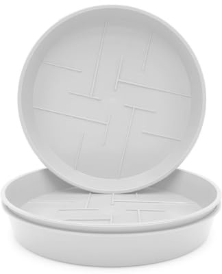 Plastard 3er Set Blumentopf-Untersetzer Ø 30 cm Rund Kunststoff Weiß | UV-, witterungs- und frostbeständig,ideal für innen & außen, passend für Pflanzkübel mit 28 cm Bodendurchmesser,Weiß