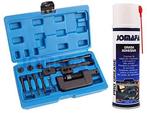 Juego de remachadora de cadena de motos con grasa para cadenas 500ml