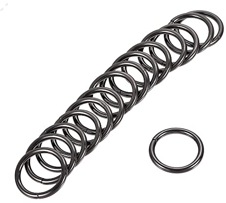 sourcing map 15Stk. Metall O Ring 25mm0.98 ID 3.8mm Dicke Schwarz | Eisenringe, Für Hardware DIY Zubehör