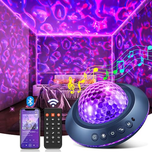 One Fire Galaxy Projector with Remote Timer - 21 Color Changing Sensory Night Light with Bluetooth Speaker for Bedroom, Kids & Adults