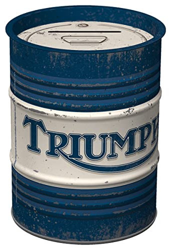Nostalgic-Art Tirelire rétro, Triumph - Logo – Idée de Cadeau pour Fans d'accessoires Motos, Boîte à Billets en métal, Design Vintage, 600 ML