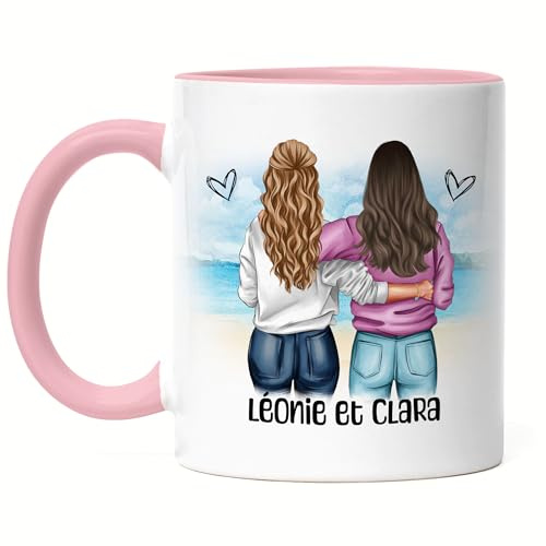 Kiddle-Design Beste Freundin Tasse Rosa Personalisiert Name Geburtstag Freundschaft Best Friend Freundinnen-Geschenk selbst gestalten