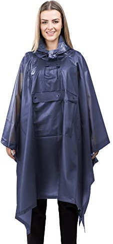 Navaris Regenponcho Fahrradponcho Regencape - Poncho für Fahrrad Regen - Fahrradregencape Cape inkl. Aufbewahrungstasche - Unisex - wasserdicht