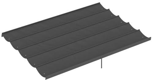 Outsunny Tetto per Gazebo Pergola 350x260 cm Grigio Scuro | Telo Ricambio per Gazebo, Poliestere Traspirante, Solo Copertura, per Pergola Giardino 3x3m