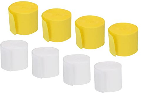 sourcing map 8 Rollen Krepppapier 3,5x1000cm Regenbogen Luftschlangen Bunt Seidenpapier Kreppband zum Basteln Dekor Geschenk Verpackung Blumen, Weiß/Gelb